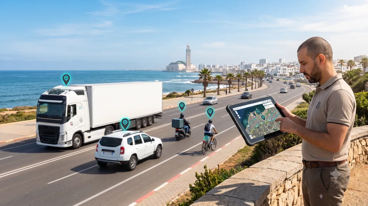 Tracking gps de camions sur autoroute