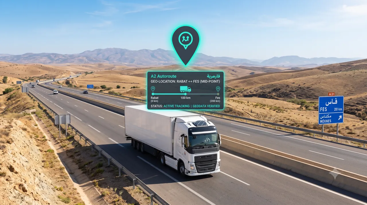 Camion suivi par gps en temps réel sur autoroute
